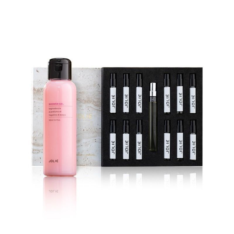 Kit 12 Campioncini spray + 1 Travel spray da 8 ml  + 1 shower gel profumato Jolie da 100 ml